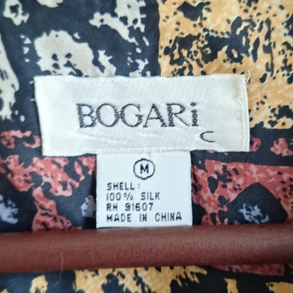 Bogari Vintage 90s 100% Silk Button-Up Shirt Size M